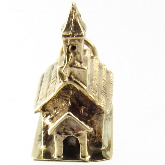 Vintage 14 Karat Yellow Gold Church/Chapel Charm #5052 - Picture 1 of 10